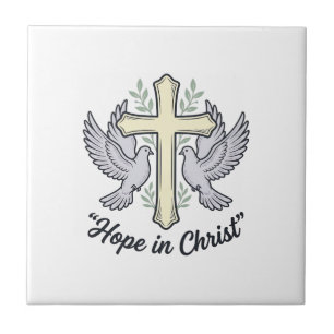 Esperança em Cristo Pombo Cruz Design Cristão Vint