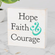 Esperança Fé Coragem Madeira