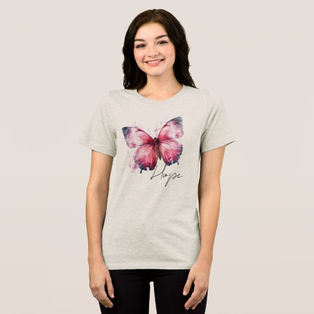 Esperança Inspiradora Borboleta Rosa (Frente Completa)