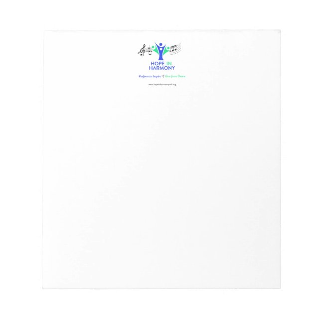 Esperança no Bloco de Notas Harmony (Frente)