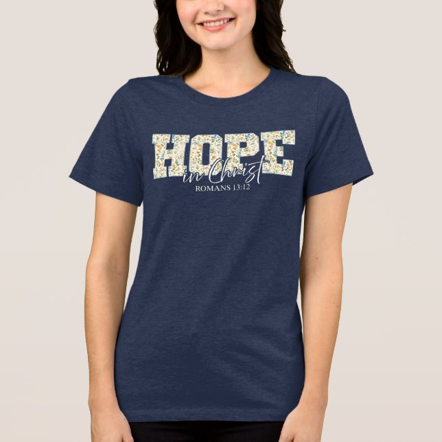 Esperança no Cristo - Camisa Versa de Bíblia Flora (Frente)