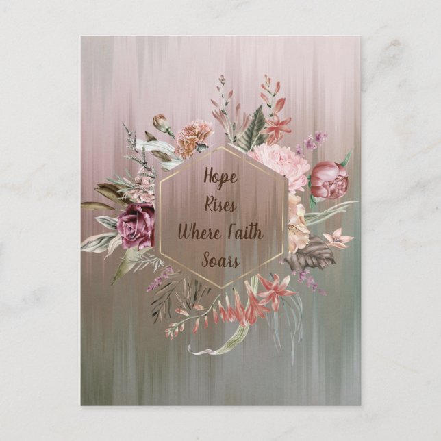 Esperança sobe onde a fé soa cartão postal (Frente)