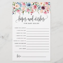 Esperanças e desejos, Cartão Floral para Bebês