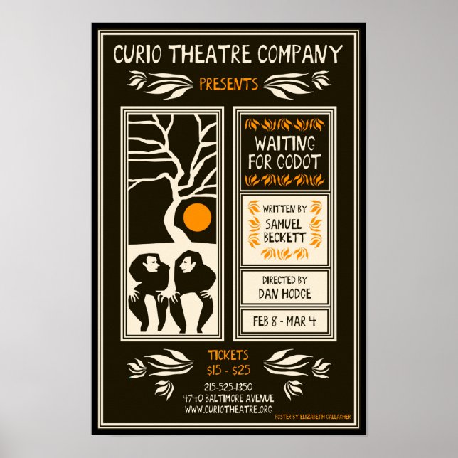 ESPERANDO POR GODOT ~ Poster por Elizabeth Gallagh (Frente)