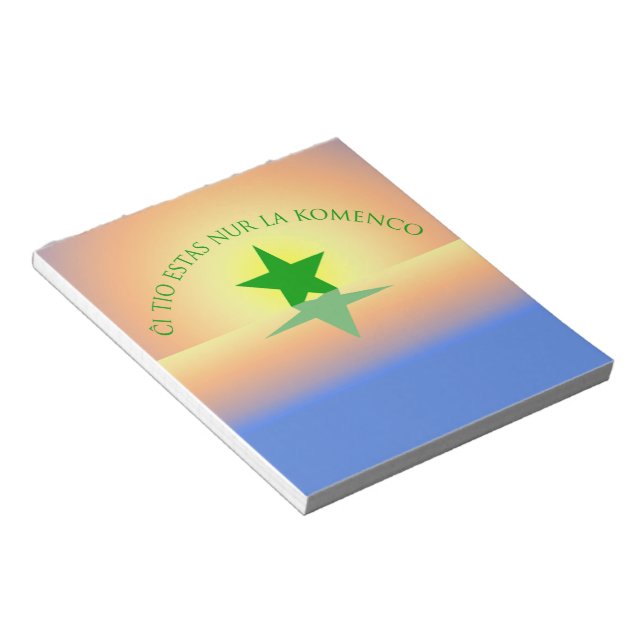 Esperanto: Apenas o bloco de notas do começo (Inclinado)