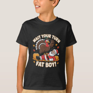 Espere Sua Vez Gordão Camisa Engraçada de Ação de