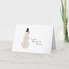 Espero paz amor. Natal Snowman Saudando Cartões