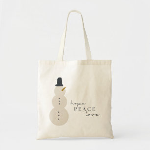 Espero que a paz ame. Bolsas de Natal Snowman
