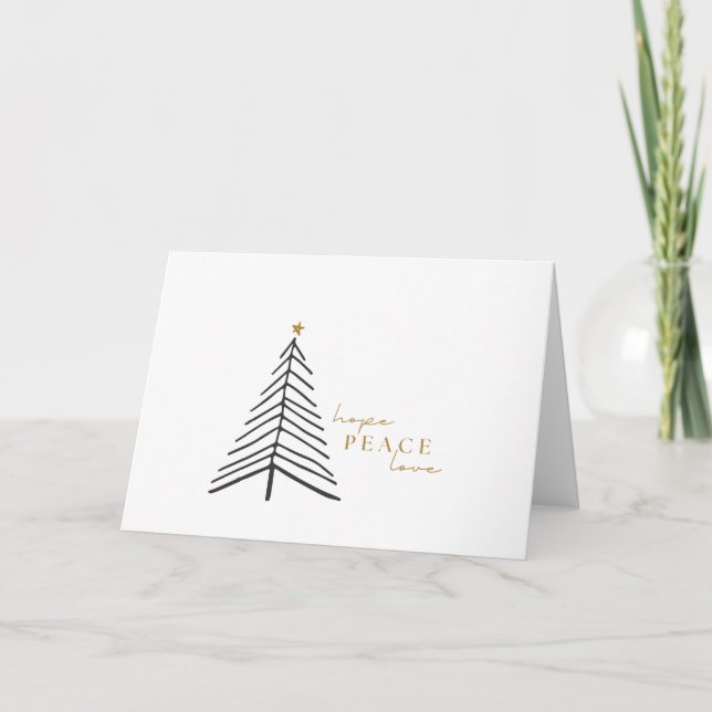 Espero que a paz ame. Cartões de Cartões de natal  (Frente)
