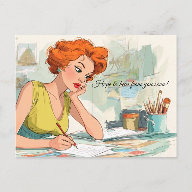 Espero que você ouça em breve! Cartão Postal (Frente)