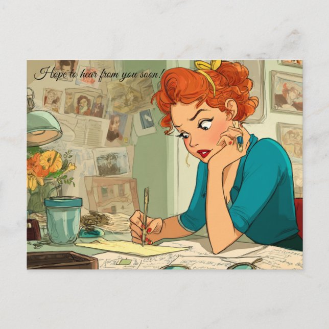 Espero que você ouça em breve! Cartão Postal (Frente)