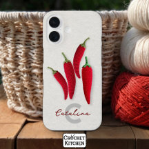 Espicia Vermelho Moderno Mínimo Crochet Jalapeno N