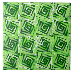 Espirais quadradas modernas, verde de jade