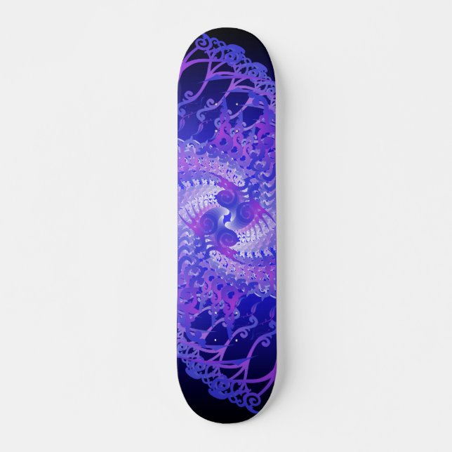 Espirais roxos e azuis: skate (Frente)