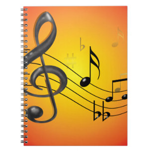 Espiral A música nota o caderno