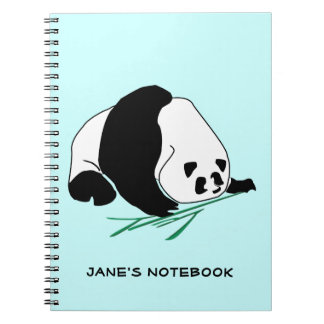 Espiral A panda preto e branco come o caderno de bambu