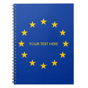 Espiral A UE da União Europeia embandeira o caderno