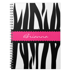 Espiral A zebra listra o caderno conhecido personalizado