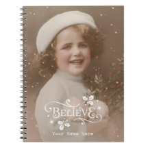 Acredite no feriado de Natal vintage caderno retrô
