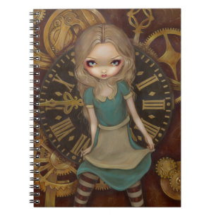 Espiral "Alice caderno no maquinismo de relojoaria"