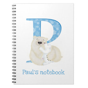 Espiral Animal ABC P é para o caderno de urso polar
