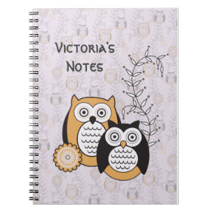 Espiral As corujas modernas personalizaram o caderno