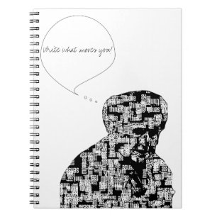 Espiral As palavras fazem o caderno do homem escrever