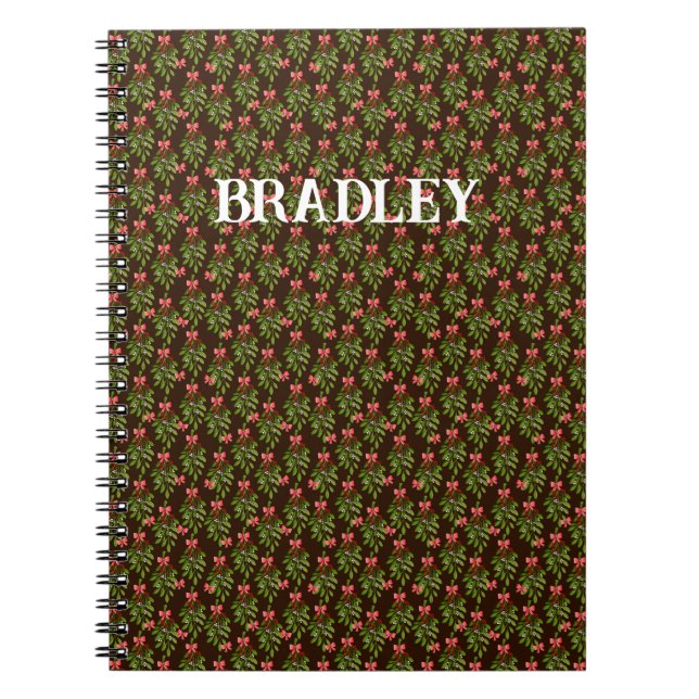 Espiral Azevinho de Natal Personalizado - Caderno (Frente)