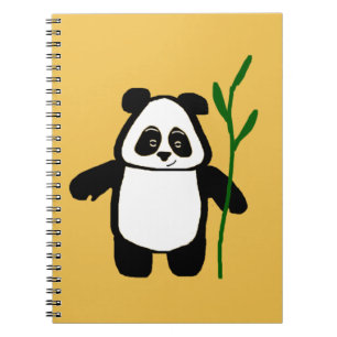 Espiral Bambu o caderno do amarelo da panda