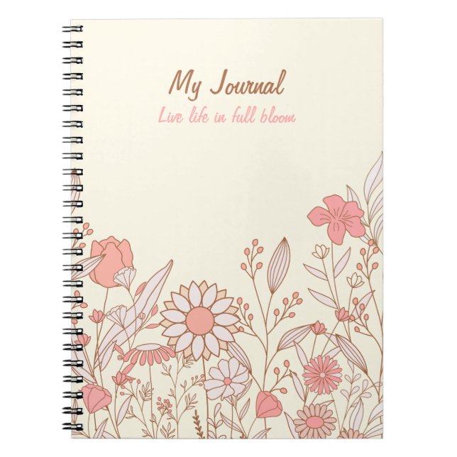 Espiral Blooming Thoughts | Caderno Floral (Frente)