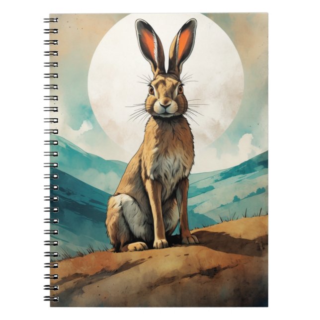 Espiral Bunny Hare em lua cheia | Caderno (Frente)