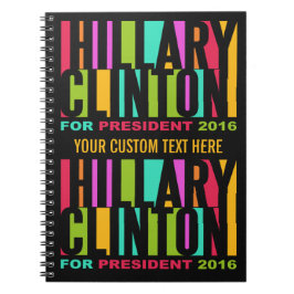 Espiral Caderno 2016 colorido de Hillary Clinton