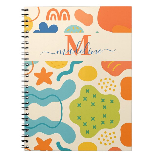 Espiral Caderno Abstrato com Efeito de Cor Personalizado (Frente)
