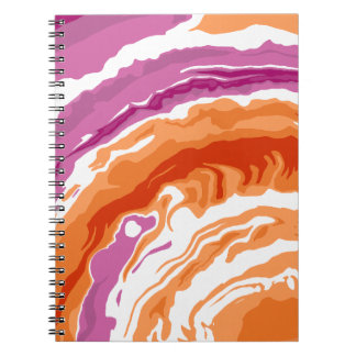Espiral Caderno Abstrato de Pintura Derramada Orgulho Lésb