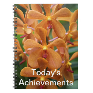 Espiral Caderno alaranjado da orquídea