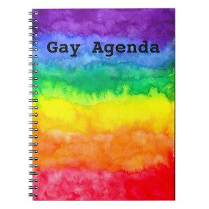 Espiral Caderno alegre da lavagem do arco-íris da agenda