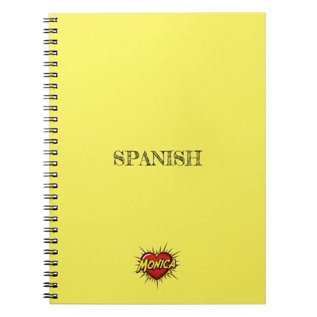 Espiral Caderno Amarelo Coração Monica (Frente)