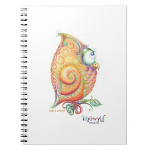Espiral Caderno amarelo da coruja