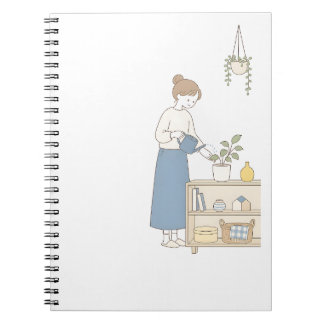 Espiral Caderno Amarelo Pálido Mínimo de Cuidados com Plan