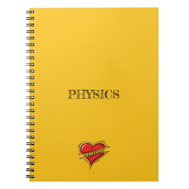 Espiral Caderno Amarelo Penelope Heart (Frente)