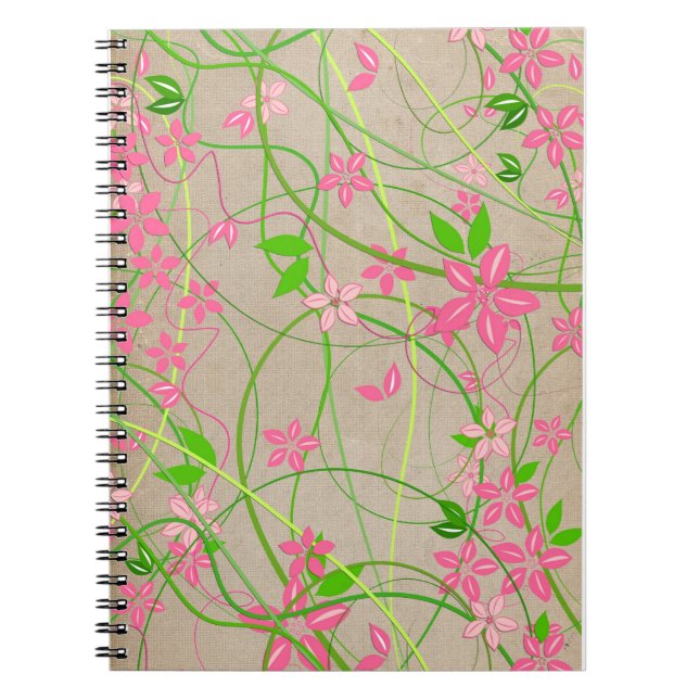 Espiral Caderno artístico floral (Frente)
