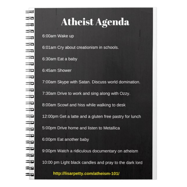 Espiral Caderno ateu da agenda (Frente)
