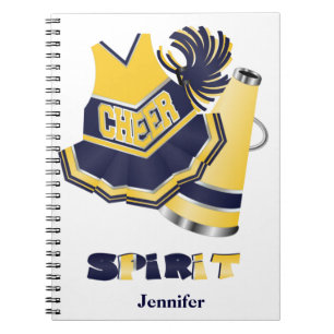 Espiral Caderno azul e amarelo do cheerleader