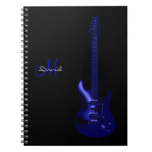 Espiral Caderno azul elétrico personalizado da música da