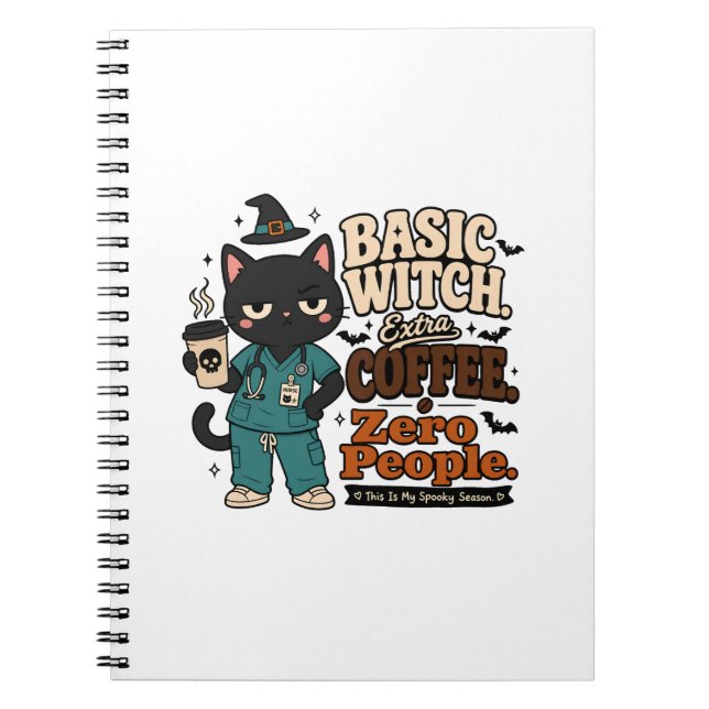 Espiral Caderno Básica Bruxa Café Extra Zero Pessoas (Frente)