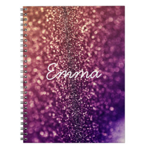 Espiral Caderno bling conhecido roxo do brilho de EMMA