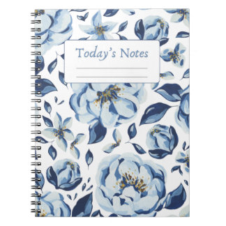 Espiral Caderno Blue Blossom