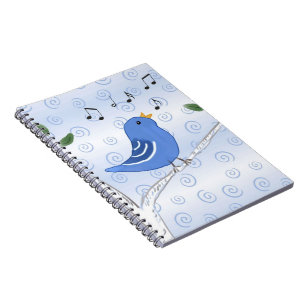 Espiral Caderno bonito do Bluebird do canto