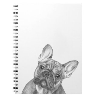 Espiral Caderno bonito do buldogue francês