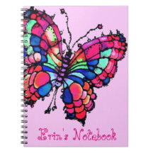 Caderno bonito personalizado da borboleta